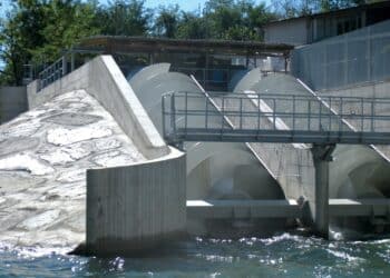 SAVECO’s PAE Hydrodynamic Screws generate electricity from low-head water flows. Image: WAMGROUP
